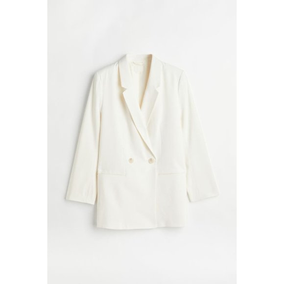 H&M Jackets & Blazers - H&M White Double-breasted Jacket Size S - White Blazer